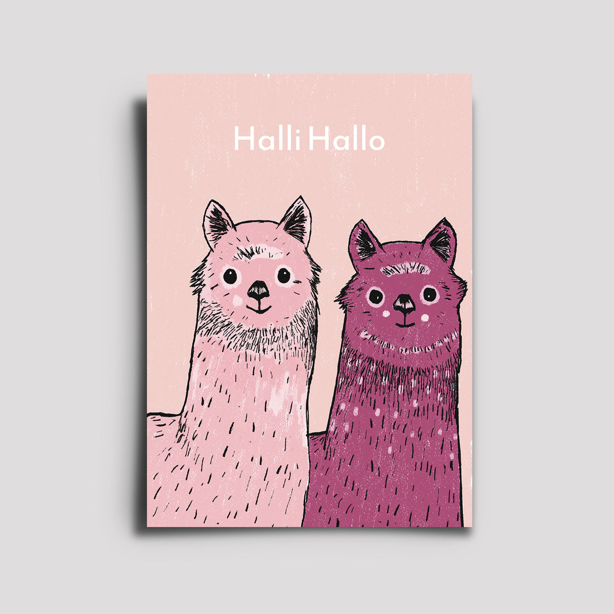 Postkarte - Awesome Animals / Alpaka