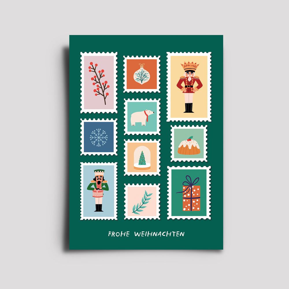 Postkarte - Weihnachten Stamps