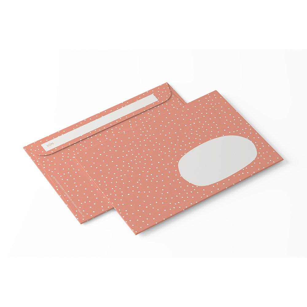 Briefumschlag - Coral Dots