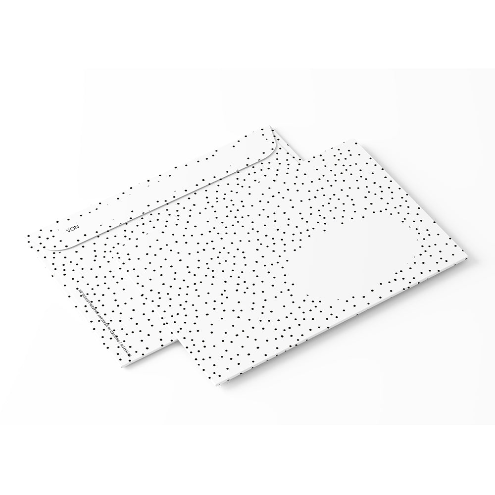 Briefumschlag - Black & White Dots