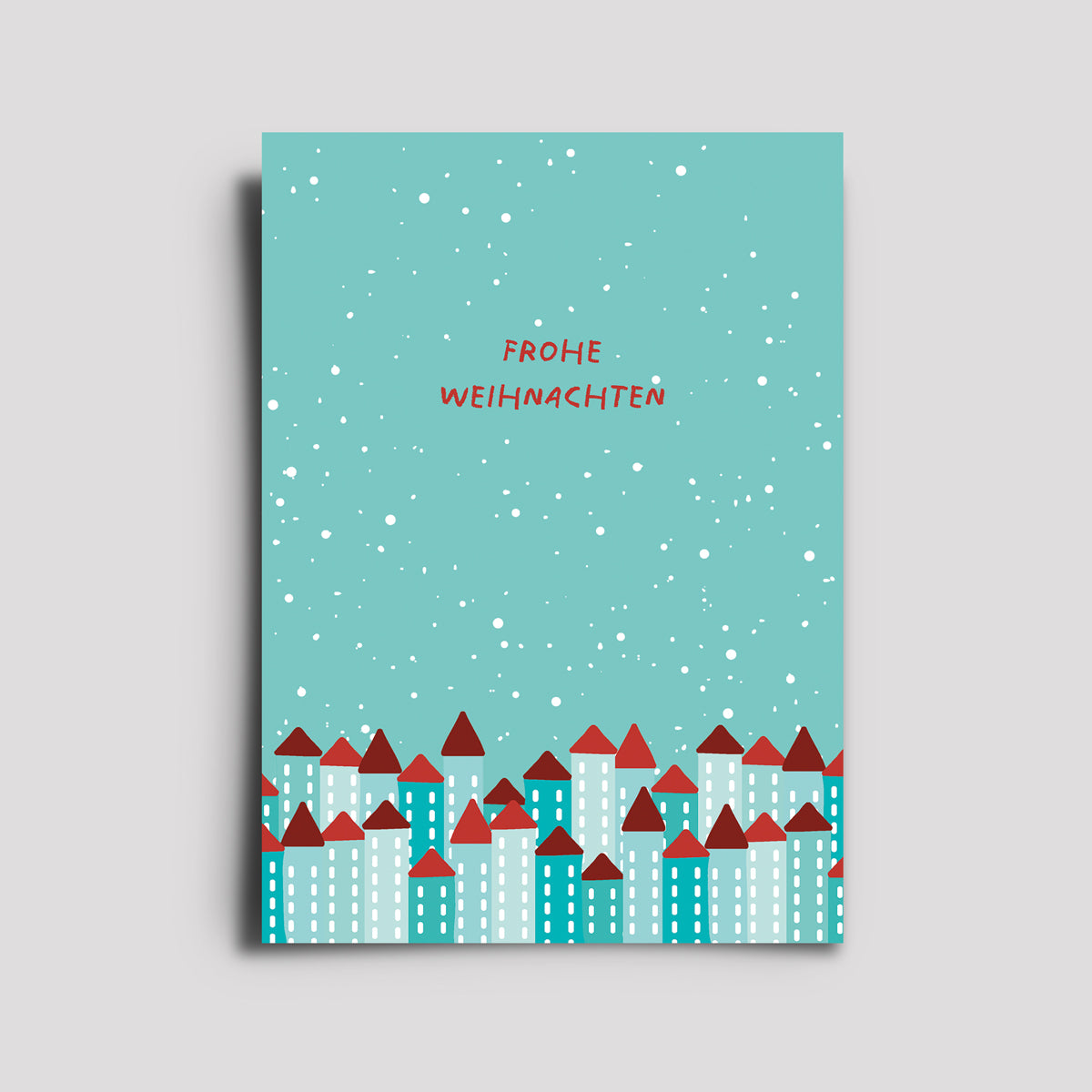 Postkarte - Weihnachten Häuser