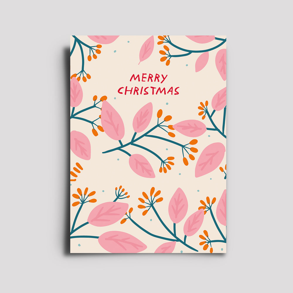 Postkarte - Weihnachten Blumen