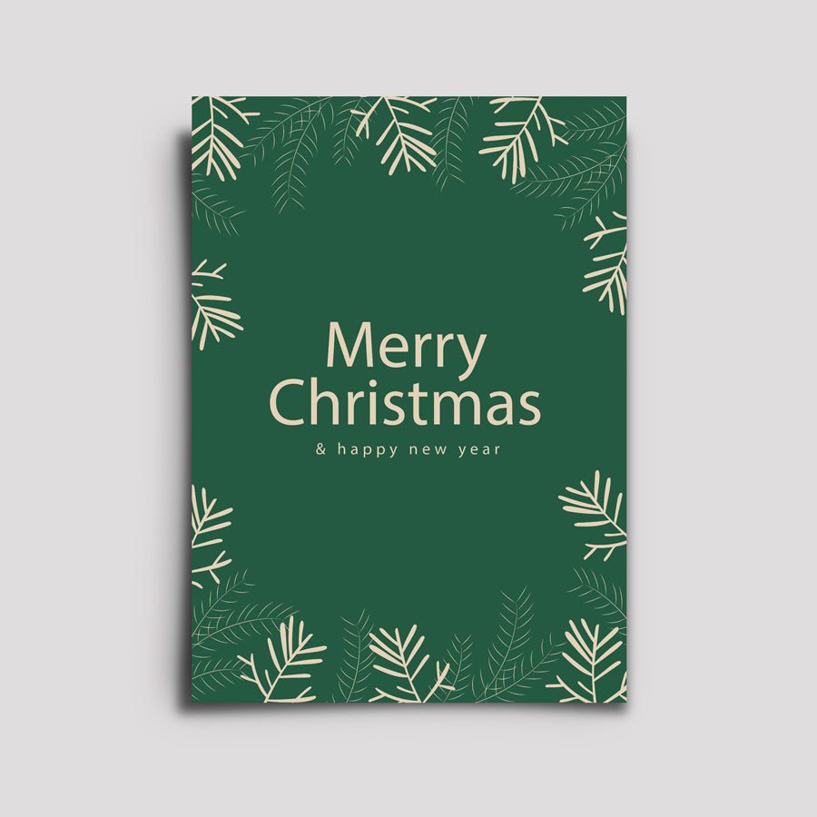 Postkarte - Weihnachten Zweige Grün