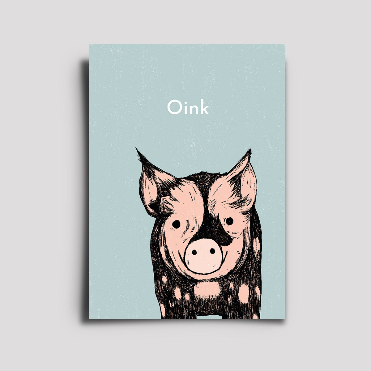 Postkarte - Awesome Animals / Schweinchen