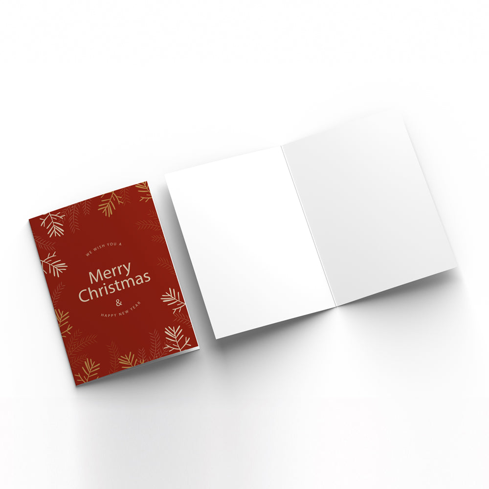 Grußkarte - Weihnachten / Zweige Rot