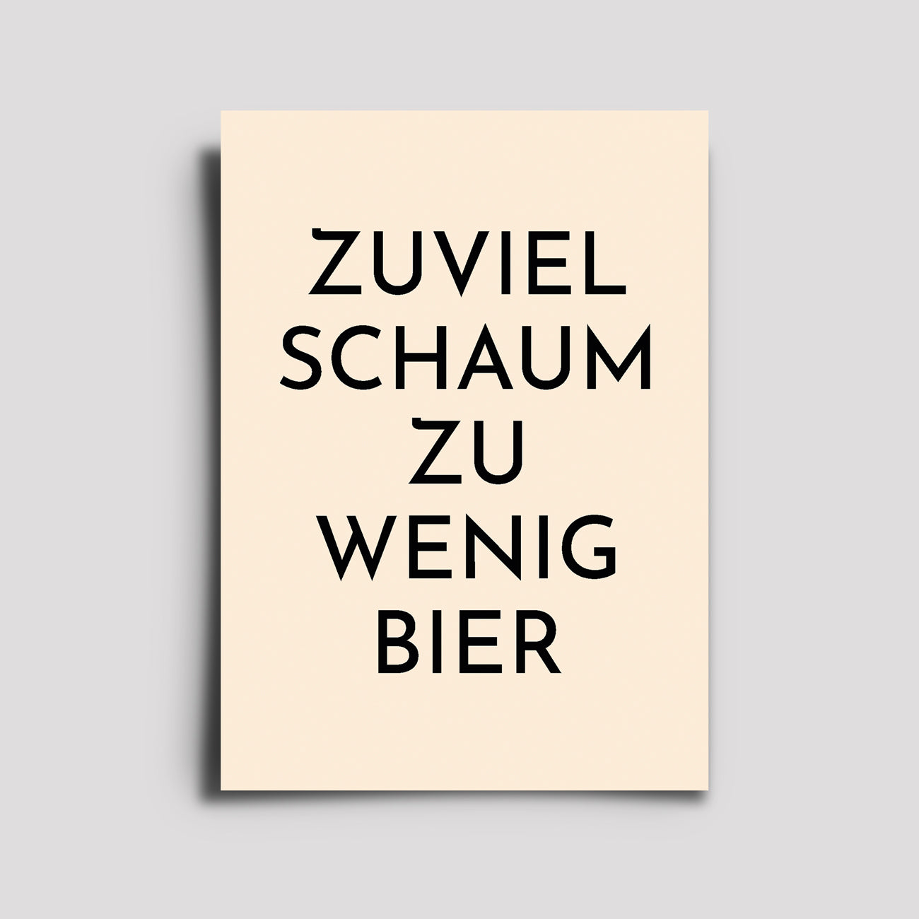 Postkarte - Musikkarte / Zu Viel Schaum, Zu Wenig Bier