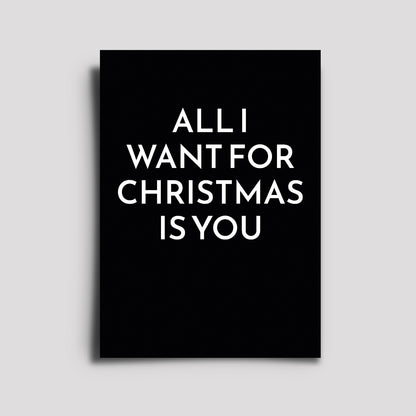 Postkarte - Musikkarte / All I Want Is Christmas For You