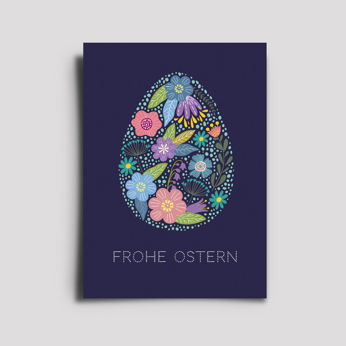 Postkarte - Anlasskarten / Osterei Flowers