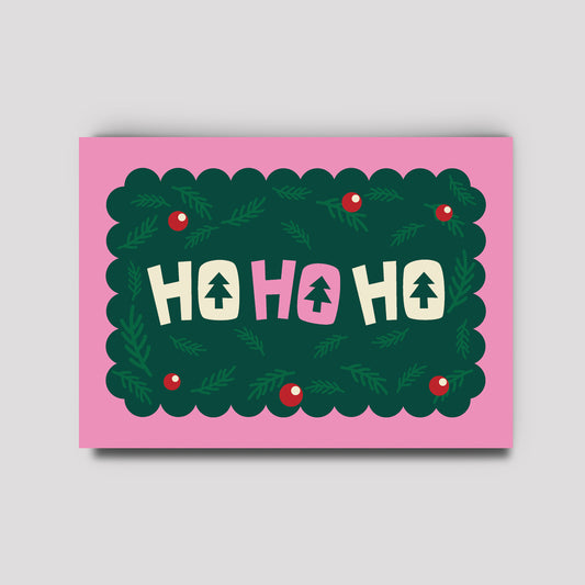 Postkarte - Weihnachten Ho Ho Ho