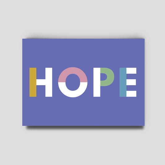 Postkarte - Typo Love / Hope