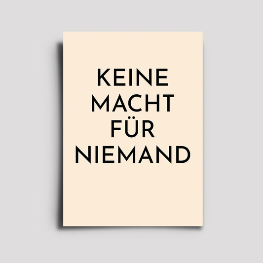 Postkarte - Musikkarte / Keine Macht Für Niemand