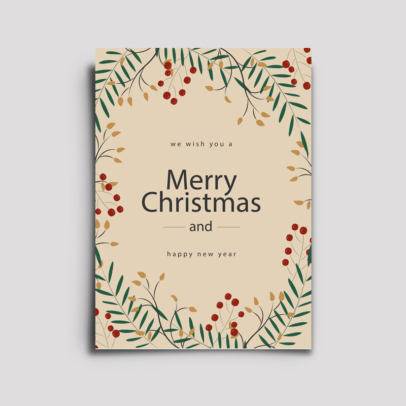 Postkarte - Weihnachten Zweige Bunt