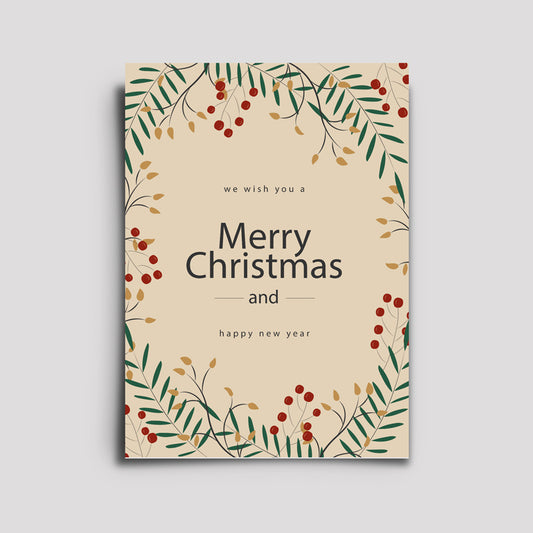 Postkarte - Weihnachten Zweige Bunt