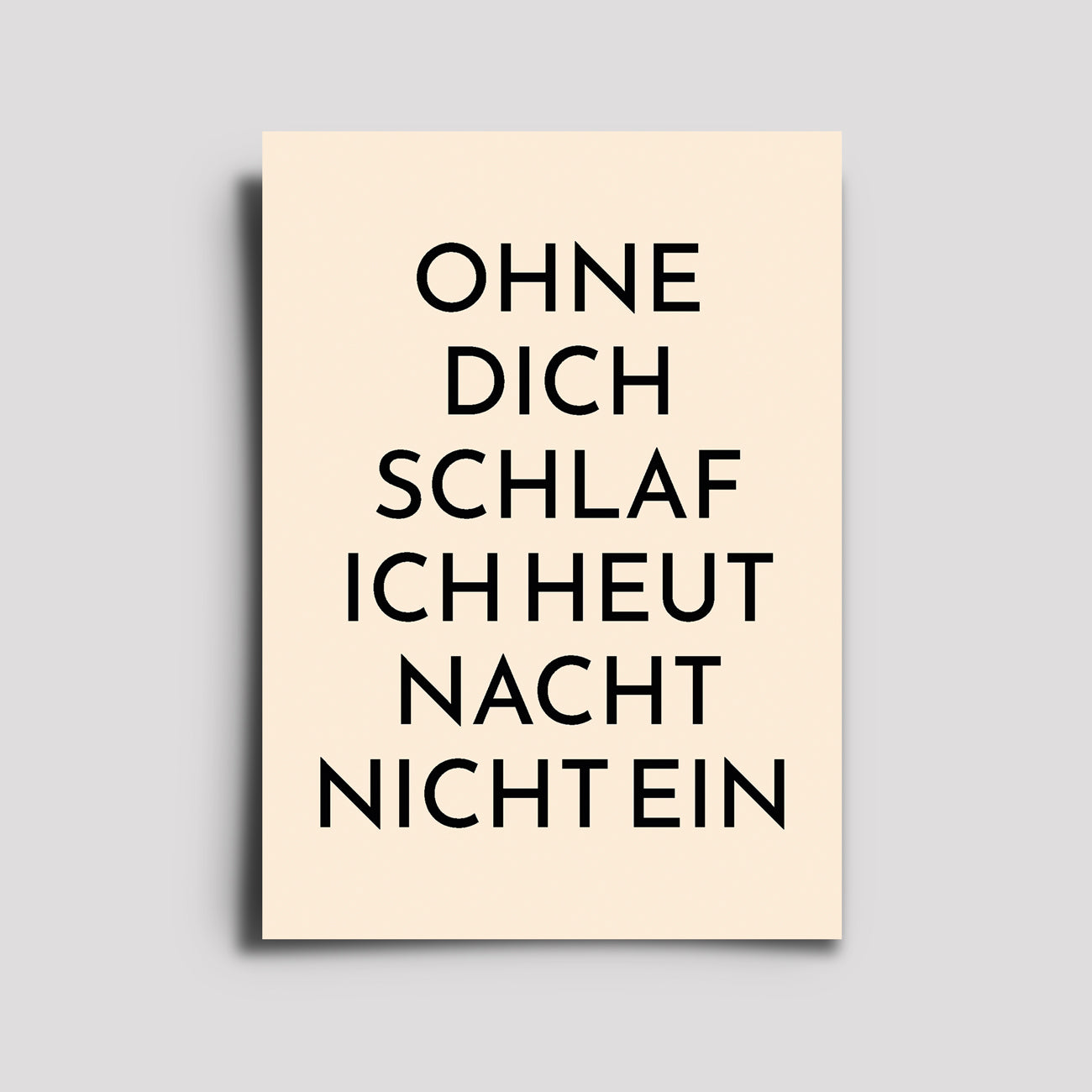 Postkarte - Musikkarte / Ohne Dich Schlaf Ich Heut Nacht Nicht Ein