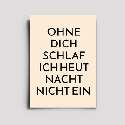 Postkarte - Musikkarte / Ohne Dich Schlaf Ich Heut Nacht Nicht Ein