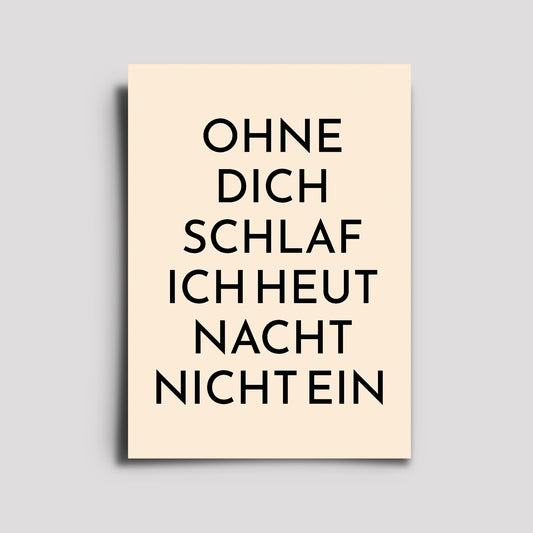 Postkarte - Musikkarte / Ohne Dich Schlaf Ich Heut Nacht Nicht Ein