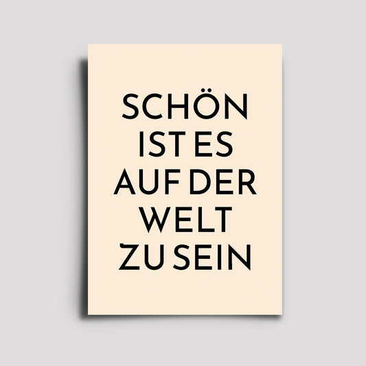 Postkarte - Musikkarte / Schön Ist Es Auf Der Welt Zu Sein