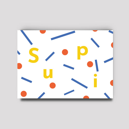 Postkarte - Typo Love / Supi