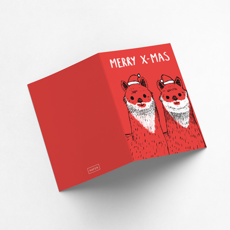 Grußkarte - Weihnachten / Alpakas