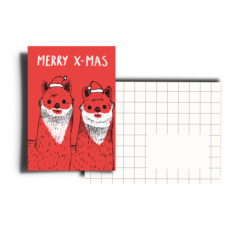 Grußkarte - Weihnachten / Alpakas