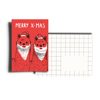 Grußkarte - Weihnachten / Alpakas
