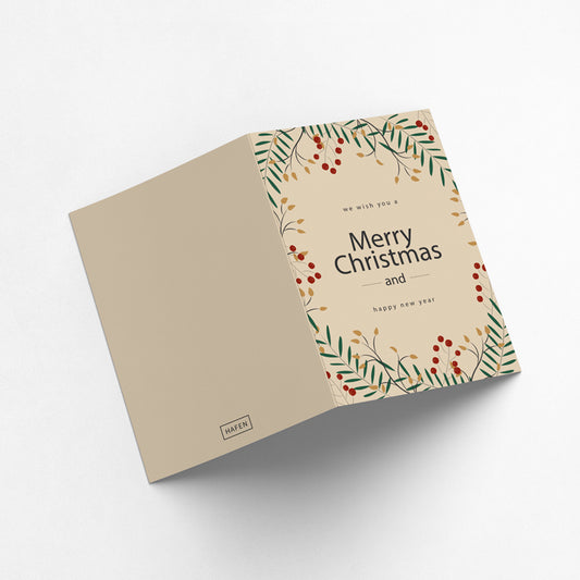 Grußkarte - Weihnachten / Zweige Bunt